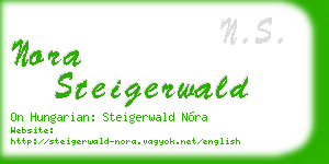 nora steigerwald business card
